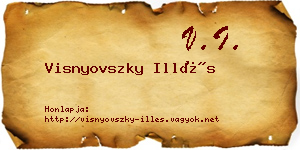 Visnyovszky Illés névjegykártya
